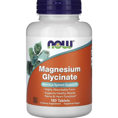 Магния глицинат NOW (Нау) Magnesium Glycinate таблетки флакон 180 шт