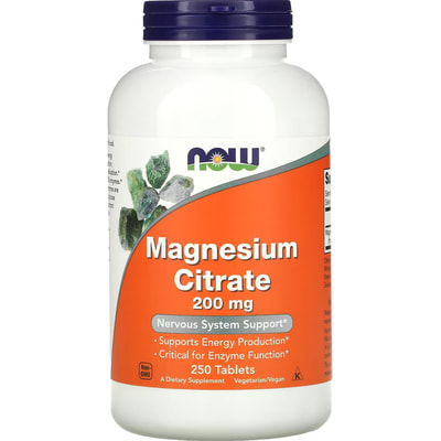 Магній цитрат NOW (Нау) Magnesium Citrate 200 мг таблетки флакон 250 шт