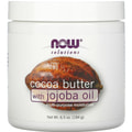 Масло какао с маслом жожоба NOW (Нау) Cocoa Butter, Jojoba OilSolutions флакон 184 мл