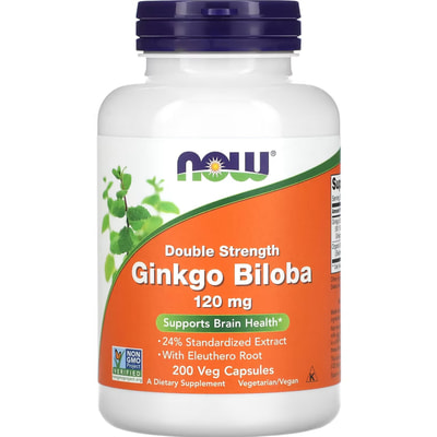 Гінкго Білоба NOW (Нау) Ginkgo Biloba 120 mg капсули по 120 мг підтримує здоров'я мозку флакон 200 шт