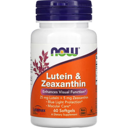 Лютеин и зеаксантин NOW (Нау) Lutein & Zeaxanthin капсулы флакон 60 шт