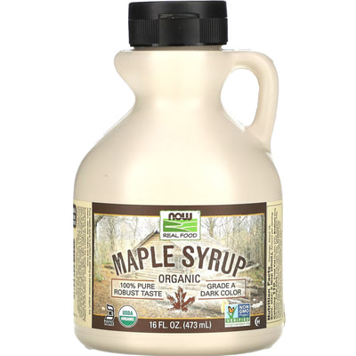 Кленовый сироп NOW (Нау) Maple Syrup Real Food органик класс A темный цвет 473 мл