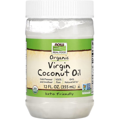 Кокосова олія NOW (Нау) Coconut Oil Real Food першого віджиму органічна 355 мл