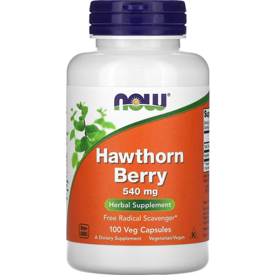 Глід плоди NOW (Нау) Hawthorn Berry капсули по 540 мг флакон 100 шт