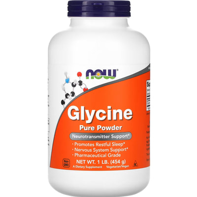 Глицин NOW (Нау) Glycine чистий порошок 454 г