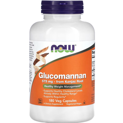 Глюкоманнан NOW (Нау) Glucomannan 575 mg капсулы флакон 180 шт