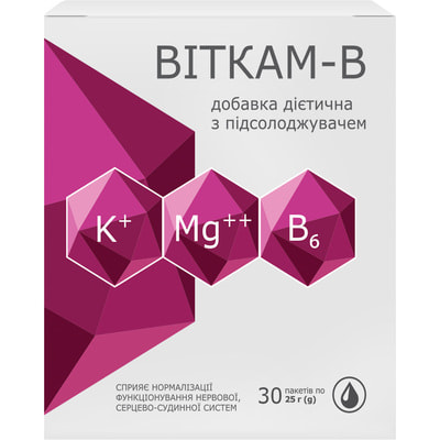 Віткам-В гель для нормализації функціонування нервової та серцево-судинної системи в пакетах по 25 г 30 шт
