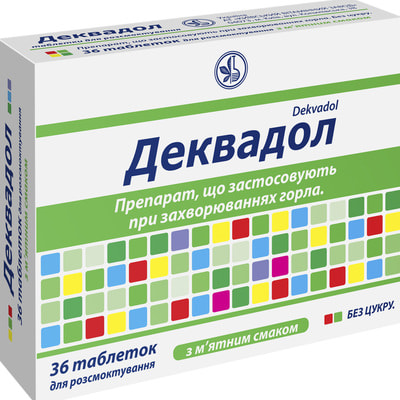 Деквадол табл. д/рассасыв. мята №36