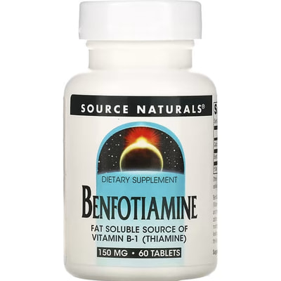 Бенфотіамін SOURCE NATURALS (Сорс Нейчералс) Benfotiamine таблетки 150 мг флакон 60 шт