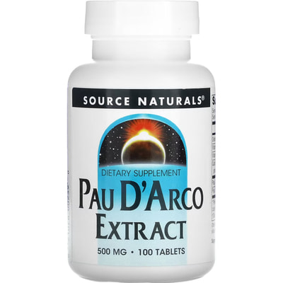 По д'арко SOURCE NATURALS (Сорс Нейчералс) Pau D'Arco 500 мг таблетки флакон 100 шт