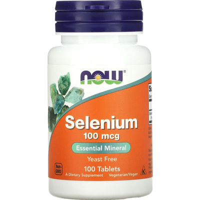 Селен без дріжджів NOW (Нау) Selenium 100 mcg таблетки по 100 мкг флакон 100 шт