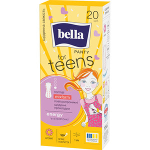 Прокладки ежедневные женские BELLA (Белла) For Teens Energy Normal Mixform (Фо Тинс Энерджи Нормал Миксформ) 20 шт