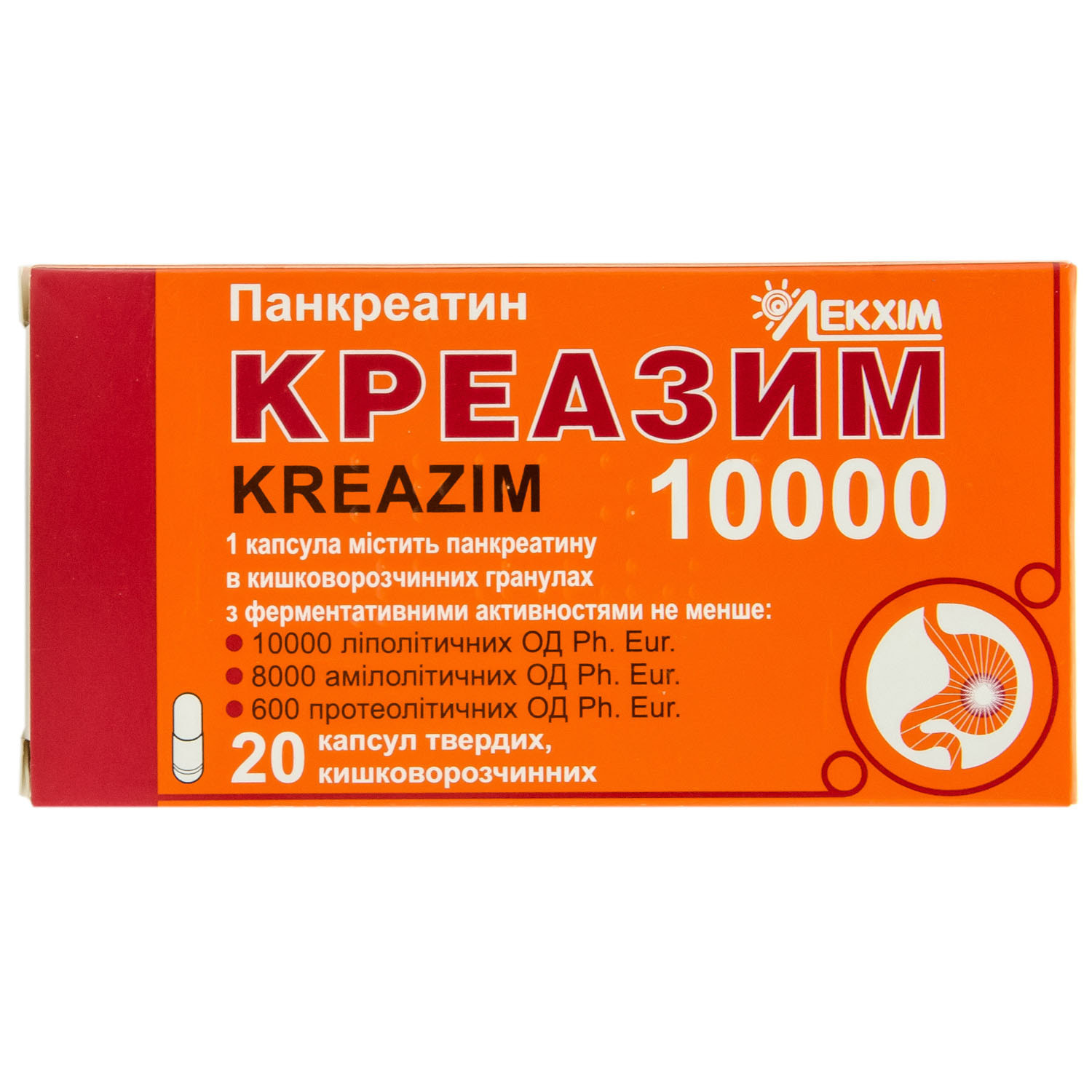 Креазим 10000 капсулы твердые кишечнорастворимые 2 блистера по 10