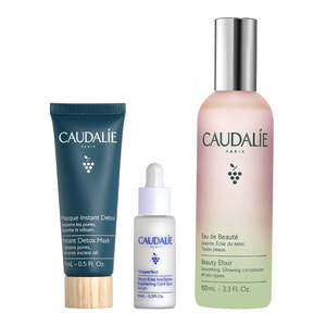 Набір CAUDALIE (Кадалі) Beauty Elixir Set 2024 еліксир-вода для обличчя 100 мл + сироватка для обличчя 10 мл + маска-детокс 15 мл