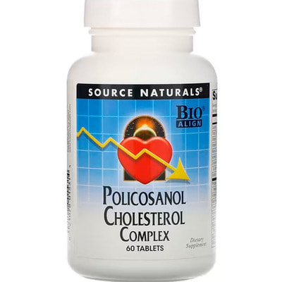 Полікозанол комплекс SOURCE NATURALS (Сорс Нейчералс) Policosanol Cholesterol таблетки флакон 60 шт