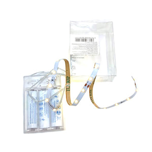 Электрогирлянда полоска 20 диодов, питание от 3*АА батареек, свет теплый белый