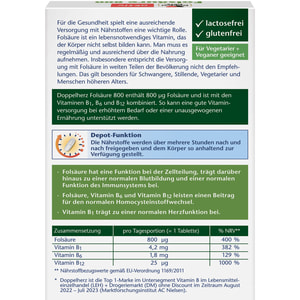 Доппельгерц Актив Фолиевая кислота 800 пролонгированного действия + В1 + В6 + В12 таблетки 60 шт