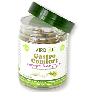 Гастро Комфорт капсули усуває неприємні симптоми, пов'язані з порушенням травлення флакон 90 шт Virdol