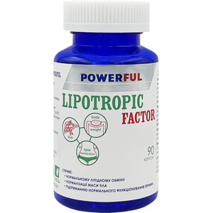 Липотропный фактор POWERFUL (Поверфул) капсулы способствующие регуляции жирового обмена и улучшению функционирования печени контейнер 90 шт