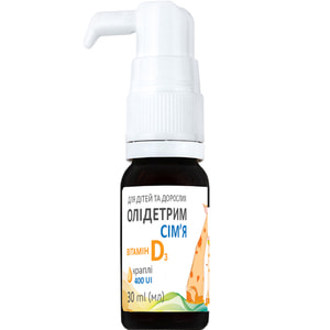 Олидетрим Семья витамин D3 капли оральные 400 МЕ диетическая добавка источник витамина Д3 флакон 30 мл