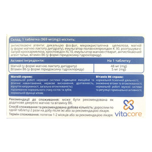 Магній В6 таблетки 6 блістерів по 10 шт