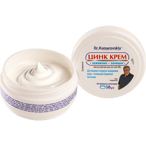 Цинк крем у банці по 50 g (г) Dr.Komarovskiy (Др.Комаровський) / Zinc cream in jar 50 g Dr Komarovskiy