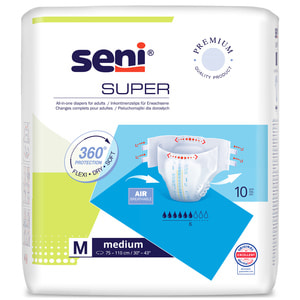 Подгузники для взрослых Seni (Сени) Super Medium (Супер Медиум) AIR размер M/2 10 шт