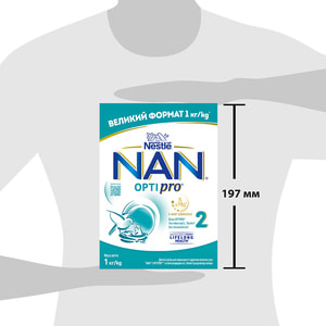 Смесь молочная детская NESTLE (Нестле) Нан 2 Optipro (Оптипро) с олигосахаридом 2?FL для детей от 6 месяцев 1000 г NEW