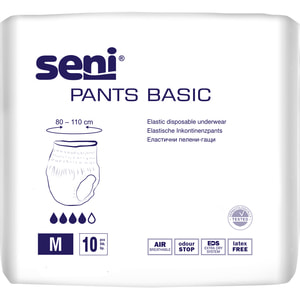 Подгузники-трусы для взрослых Seni (Сени) Pants Basic Medium (Пантс Базик Медиум) впитывающие размер 2 10 шт