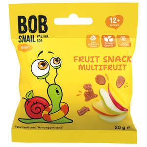 Снэки детские натуральные Bob Snail (Боб Снеил) Улитка Боб Мультифруктовый 20 г