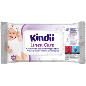 Салфетки влажные KINDII (Кинди) Linen Care с клапаном детские 50 шт
