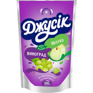 Напиток соковый детский ДЖУСИК Яблочно-виноградный 200 мл