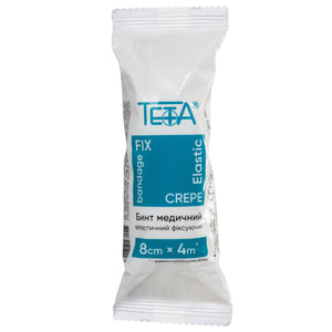 Бинт медицинский эластичный фиксирующий размер 8 см  х 4 м Teta 26 г/м2