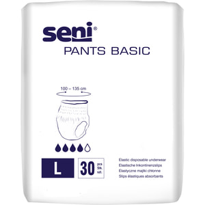 Подгузники-трусы для взрослых Seni (Сени) Pants Basic Large (Пантс Базик Лардж) впитывающие размер 3 30 шт