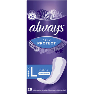 Прокладки ежедневные женские ALWAYS (Олвейс) Daily Protect Long Нейтрализация запаха ароматизированные 26 шт