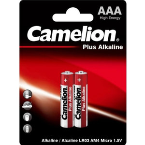 Батарейки CAMELION (Камелион) AAA алкалиновые LR03-ВP2 Plus Alkaline 2 шт