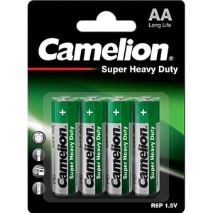 Батарейки CAMELION (Камелион) AA R6Р-ВР4G Green солевые 4 шт