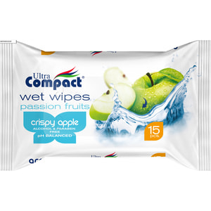 Салфетки влажные ULTRA COMPACT (Ультра компакт) Fruits в ассортименте 15 шт