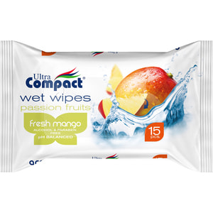 Салфетки влажные ULTRA COMPACT (Ультра компакт) Fruits в ассортименте 15 шт