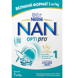 Смесь молочная детская NESTLE (Нестле) Нан 1 Optipro (Оптипро) с рождения 1000 г