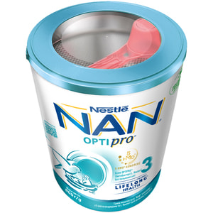 Смесь молочная детская NESTLE (Нестле) Нан 3 Optipro (Оптипро) с 5 олигосахаридами и L. Reuteri для детей от 12 месяцев 800 г