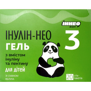 Инулин-Нео 3 гель для детей со вкусом яблока для нормализации функционирования органов пищеварения в стик-пакетах по 10 г упаковка 20 шт