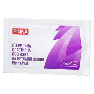 Пов'язка медична PinnaPad (Піннапад) для ран пластирна стерильна (пластир) полімерна розмір 5 см x 9 см 1 шт