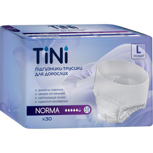 Подгузники-трусы для взрослых TINI Norma (Тини Норма) размер L (100-135см) 30 шт