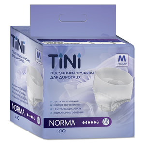 Підгузники-трусики для дорослих TINI Norma (Тіні Норма) розмір М (80-110см) 10 шт