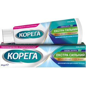 Крем фиксирующий для зубных протезов Корега Экстра Сильный Свежая Мята 40 г