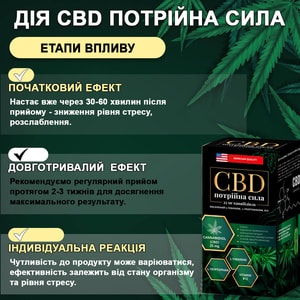 Тройная сила CBD (КБД) способствует уменьшению ощущения тревожности и психоэмоционального напряжения, стресса флакон 60 шт