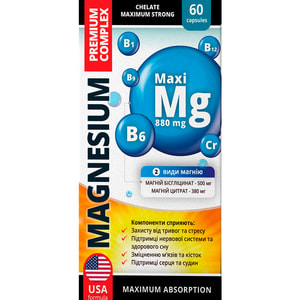 Магний Премиум Комплекс способствует нормализации функционального состояния нервной и мышечной системы капсулы упаковка 60 шт