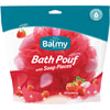 Мочалка для тела BALMY (Балми) синтетическая с кусочками мыла клубника 1 шт
