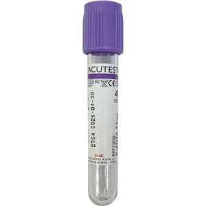 Пробирка вакуумная Vacutest (Вакутест) для анализа крови Plast К3 ЕДТА 7,2 мг стерильная 13 х 75 мм объем 4 мл 100 шт